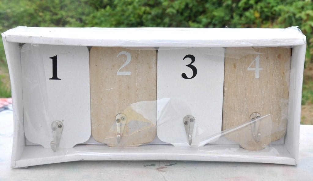 porte manteau neuf 4 crochets numérotés, Enlèvement ou Envoi, Neuf, Bois, Portemanteau mural