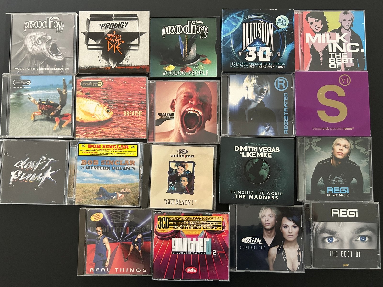 Milk Inc / Regi / 2 Unlimited / The Prodigy / Praga Khan /…., Cd's en Dvd's, Ophalen, Zo goed als nieuw, Dance