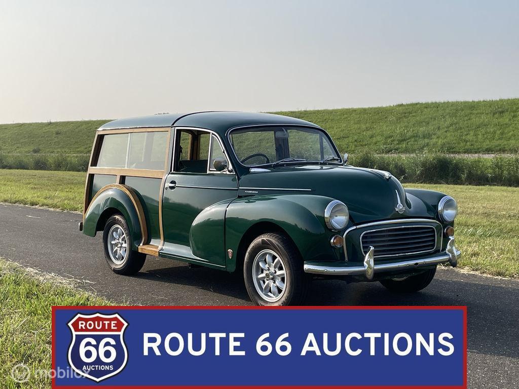 Morris Minor 1000 Traveller | 1969 | Route 66 Auctions, Auto's, Oldtimers, Overige merken, Zwart, Bedrijf, Handgeschakeld