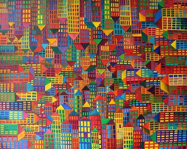 Kunsthandel Gennep - "Zwaartekracht?", Antiek en Kunst, Kunst | Schilderijen | Modern, Ophalen of Verzenden
