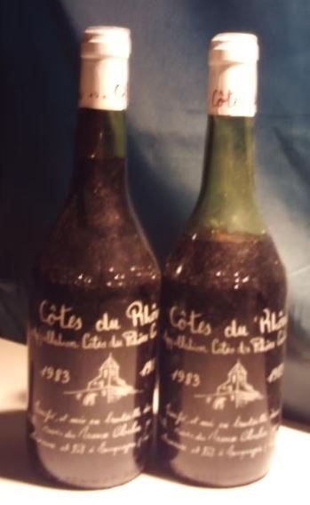 2 vieux vins rouges français - Côtes du Rhône - 1983, Collections, Enlèvement ou Envoi, Pleine, Comme neuf, Vin rouge