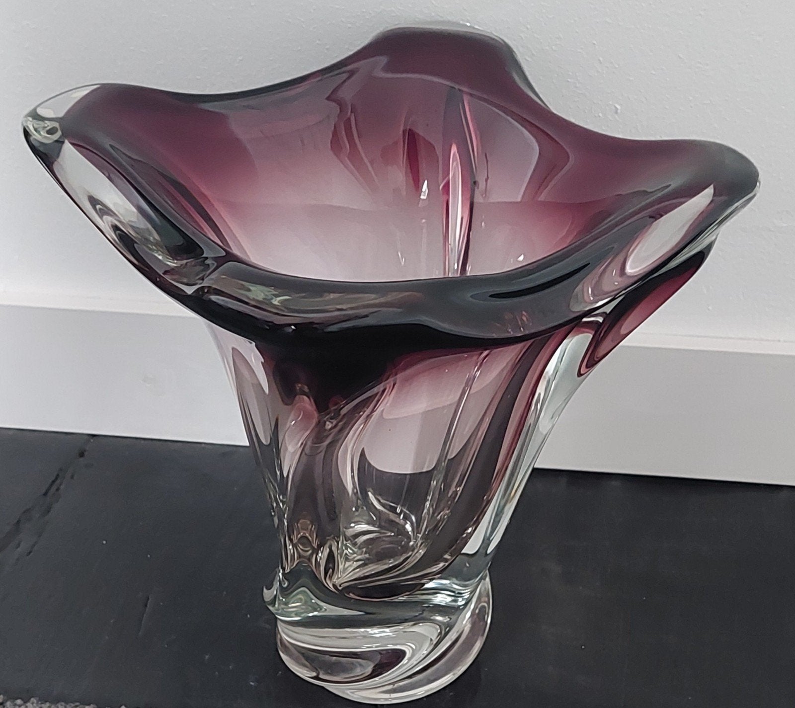 Vintage Val Saint Lambert vaas ca 1950, Ophalen