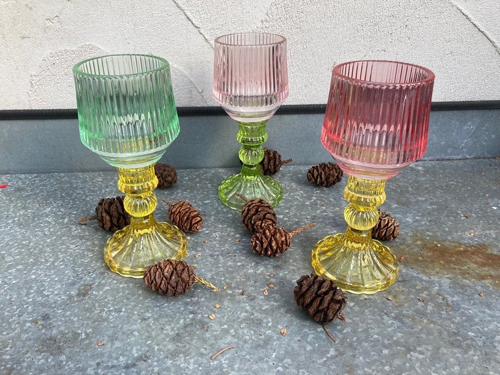 Glazen Lamplichtjes op Voet – 18 cm – Diverse Kleuren NIEUW, Meerkleurig, Overige merken, Nieuw, Ophalen of Verzenden