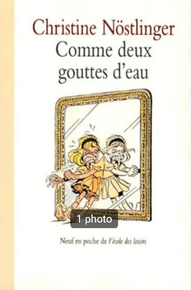 "Comme deux gouttes d'eau" Christine Nöstlinger (1992), Fiction général, Utilisé, Christine Nöstlinger, Enlèvement ou Envoi