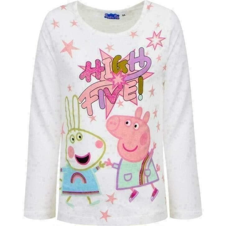 Peppa Pig Longsleeve Shirt Wit - Maat 98 - 104 - 110 - 116, Neuf, Enlèvement ou Envoi, Chemise ou À manches longues, Peppa Pig