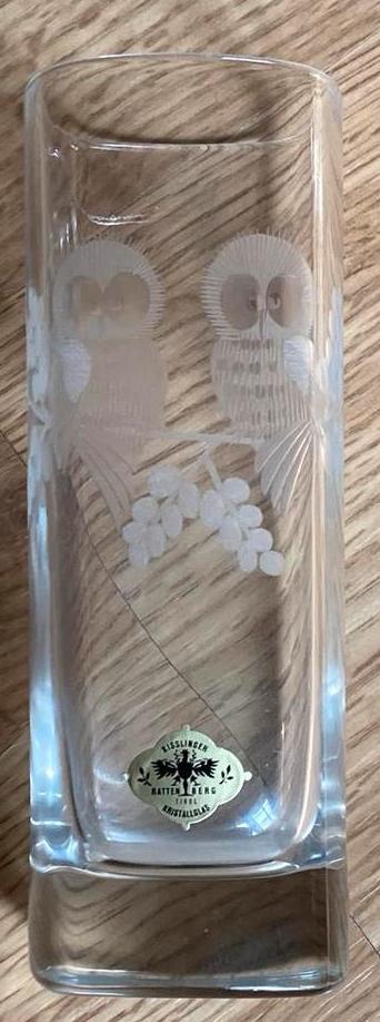 Kisslinger kristalglas met uiltjes, Ophalen of Verzenden, Nieuw, Overige typen
