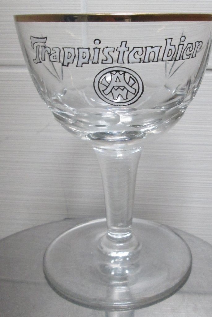 Mooi oud glas Trappistenbier van Westmalle (emaille), Verzamelen, Ophalen of Verzenden, Gebruikt, Glas of Glazen, Overige merken