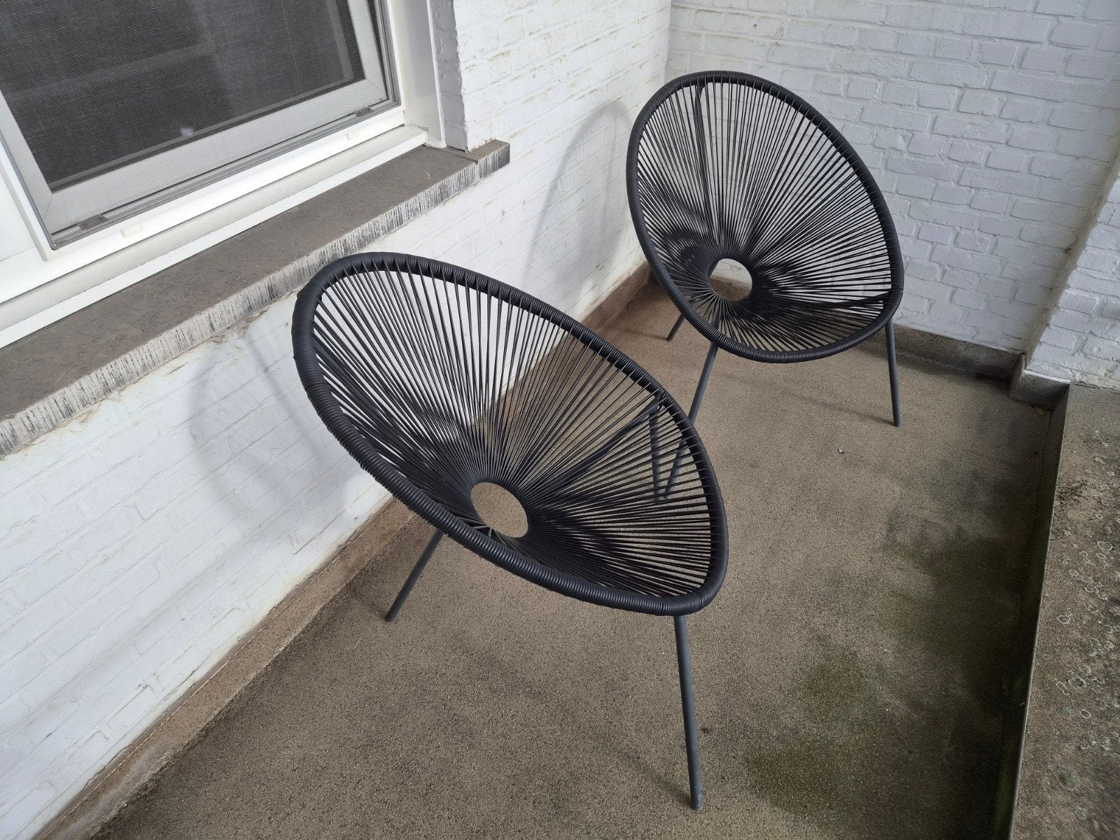Set van 2 tuin lounge chairs, Tuin en Terras, Ophalen, Zo goed als nieuw, Kunststof, Stapelbaar