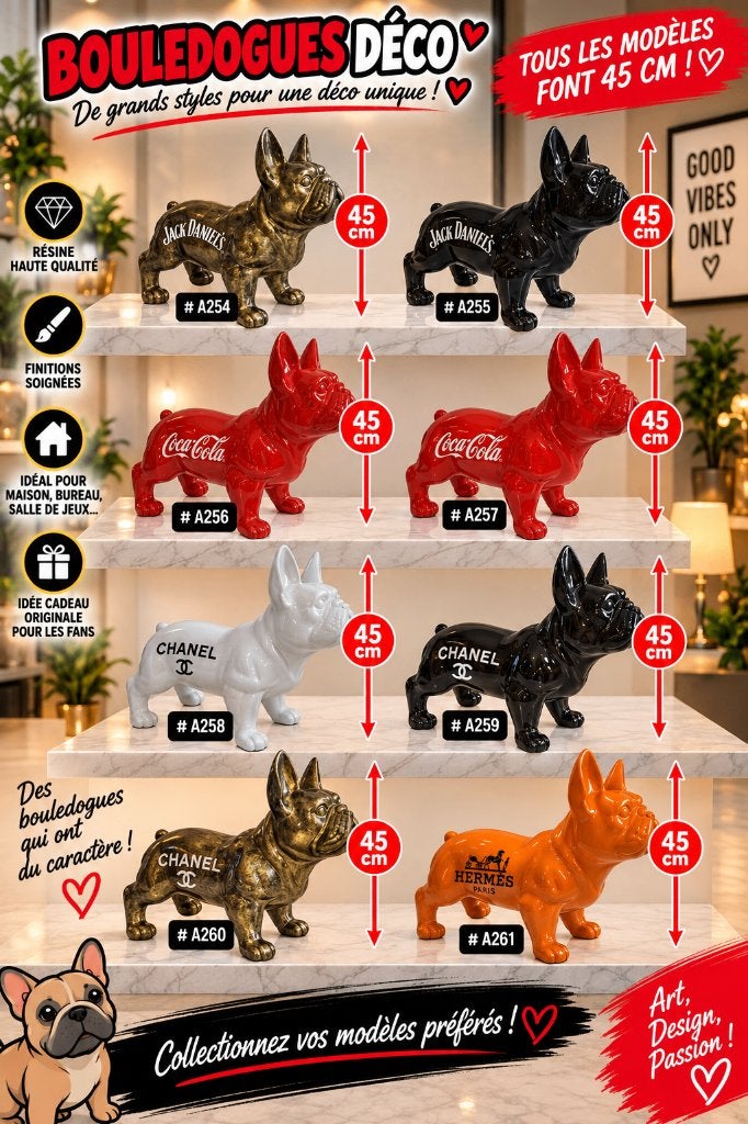 BOULedOGUES DÉCO – STATUES EN RÉSINE 45 CM, Enlèvement ou Envoi, Neuf