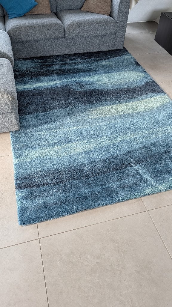 IKEA SÖNDERÖD hoogpolig tapijt / vloerkleed blauw 170x240 cm, Maison & Meubles, 200 cm ou plus, 150 à 200 cm, Comme neuf, Enlèvement