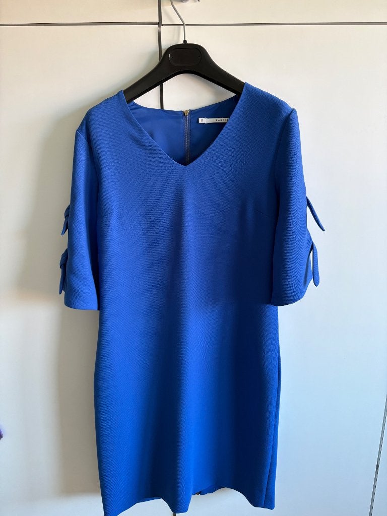 Feestelijk kleedje van Xandres maat 36, Blauw, Ophalen of Verzenden, Zo goed als nieuw, Knielengte