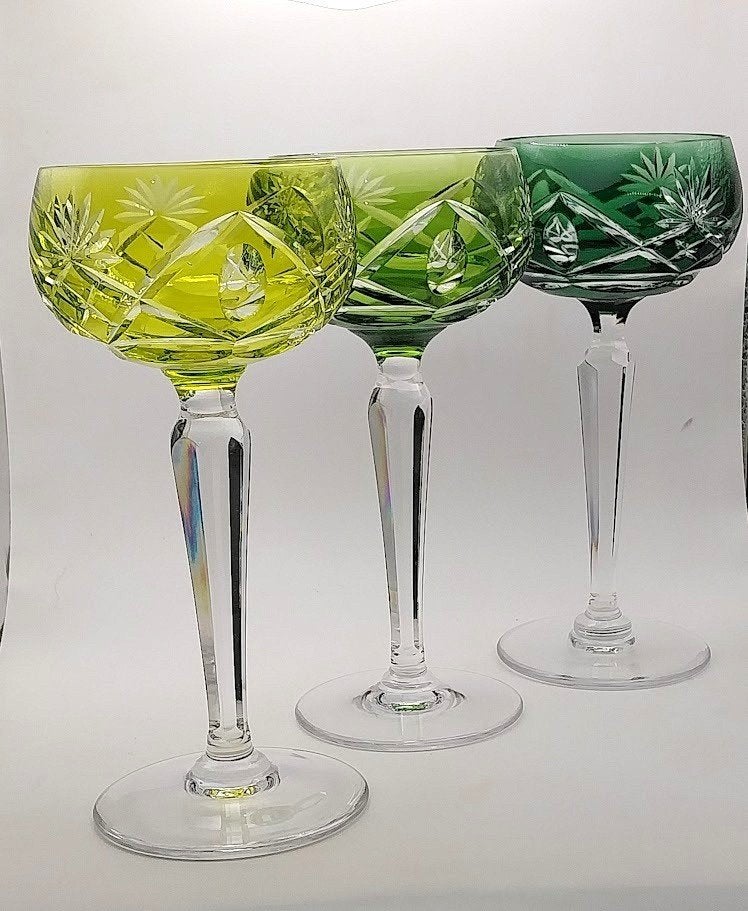 3 verres cristal Val Saint Lambert, Antiquités & Art, Enlèvement ou Envoi