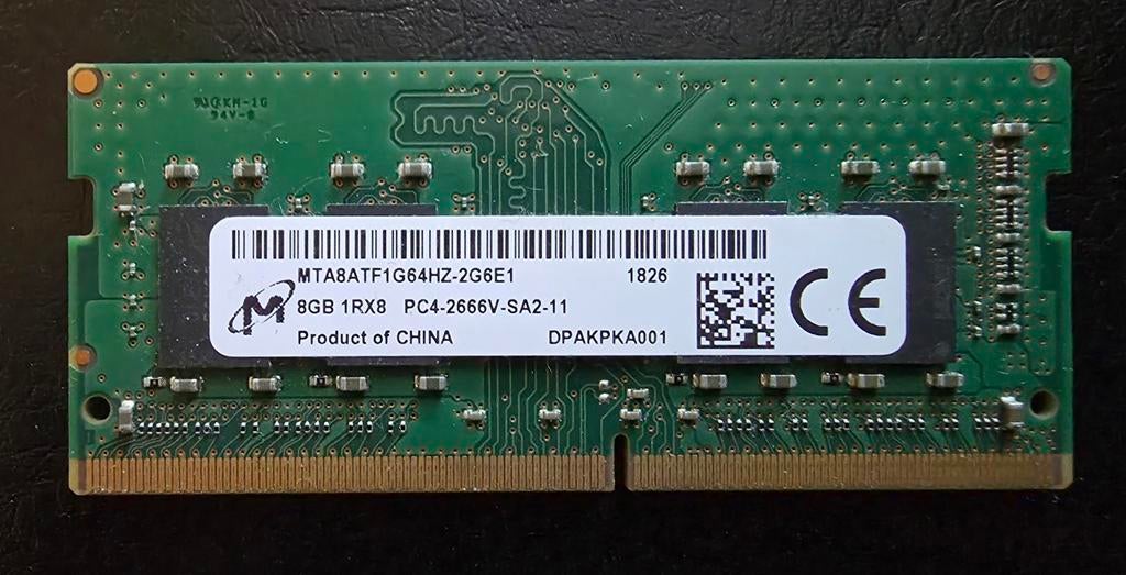 8GB DDR4 RAM PC4-2666V Micron OEM Laptop Geheugen, Computers en Software, RAM geheugen, Ophalen, DDR4, 8 GB, Laptop
