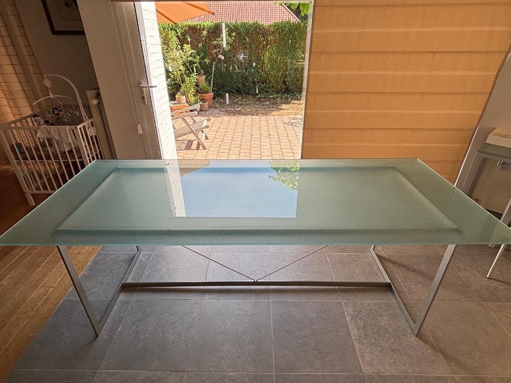 Glazen tafel te koop, Ophalen, Gebruikt, 200 cm of meer, 50 tot 100 cm