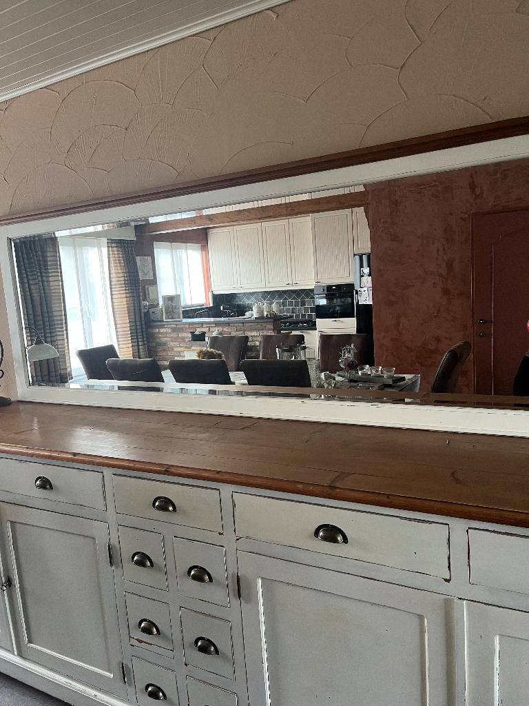 Dressoir met spiegel , kast met opzetstuk en kleine kast, Huis en Inrichting, Kasten | Dressoirs, Ophalen, Gebruikt, Landelijk