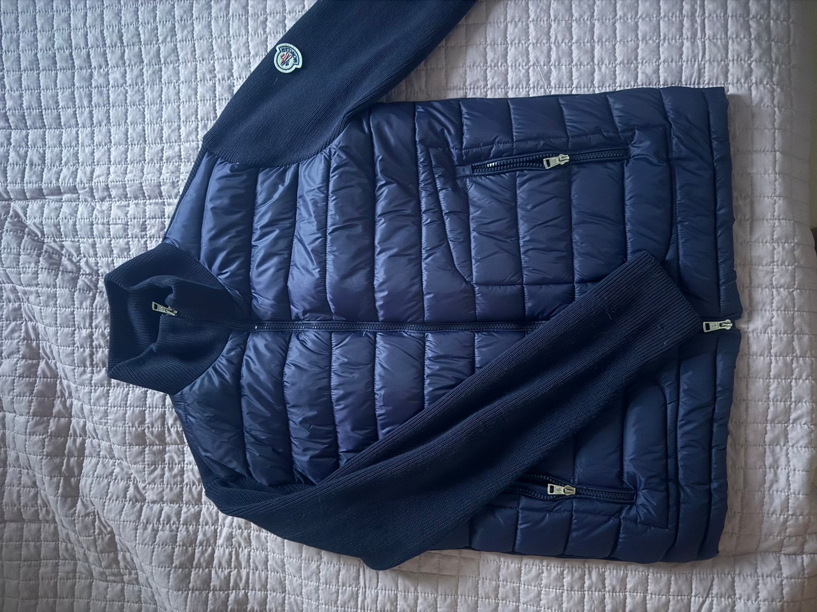 Monchler cardigain, Kleding | Heren, Ophalen of Verzenden, Zo goed als nieuw, Maat 48/50 (M), Blauw