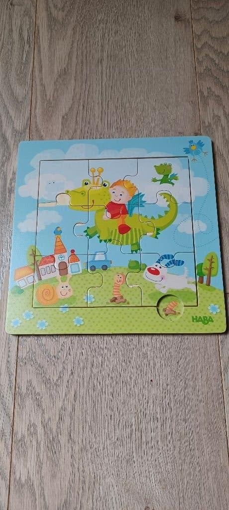 Haba - houten puzzel ´vliegend draakje´ 9 stuks, Kinderen en Baby's, Ophalen of Verzenden, Minder dan 10 stukjes, Zo goed als nieuw