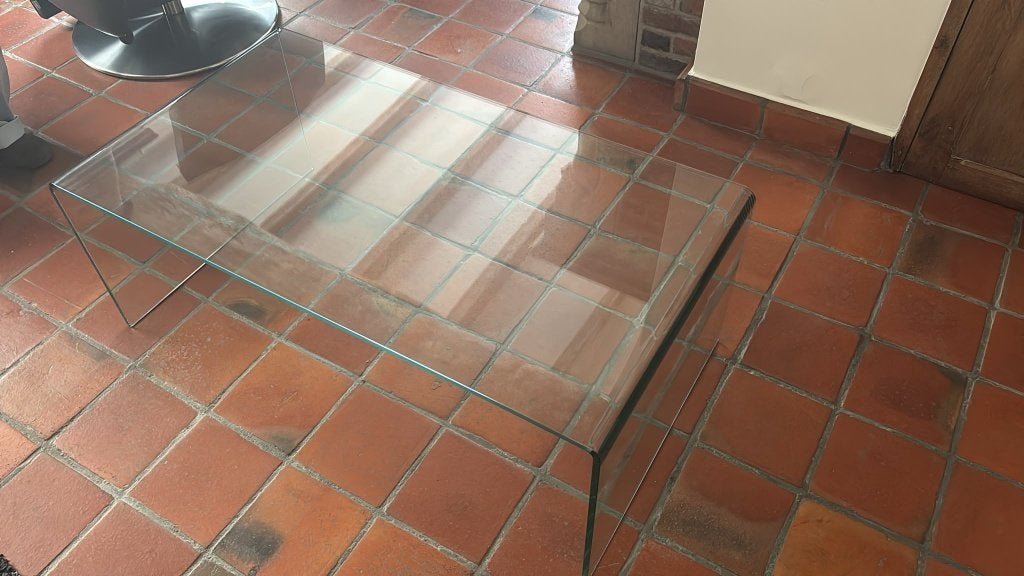 TABLE BASSE, Maison & Meubles, Comme neuf, Verre, Enlèvement, 50 à 100 cm