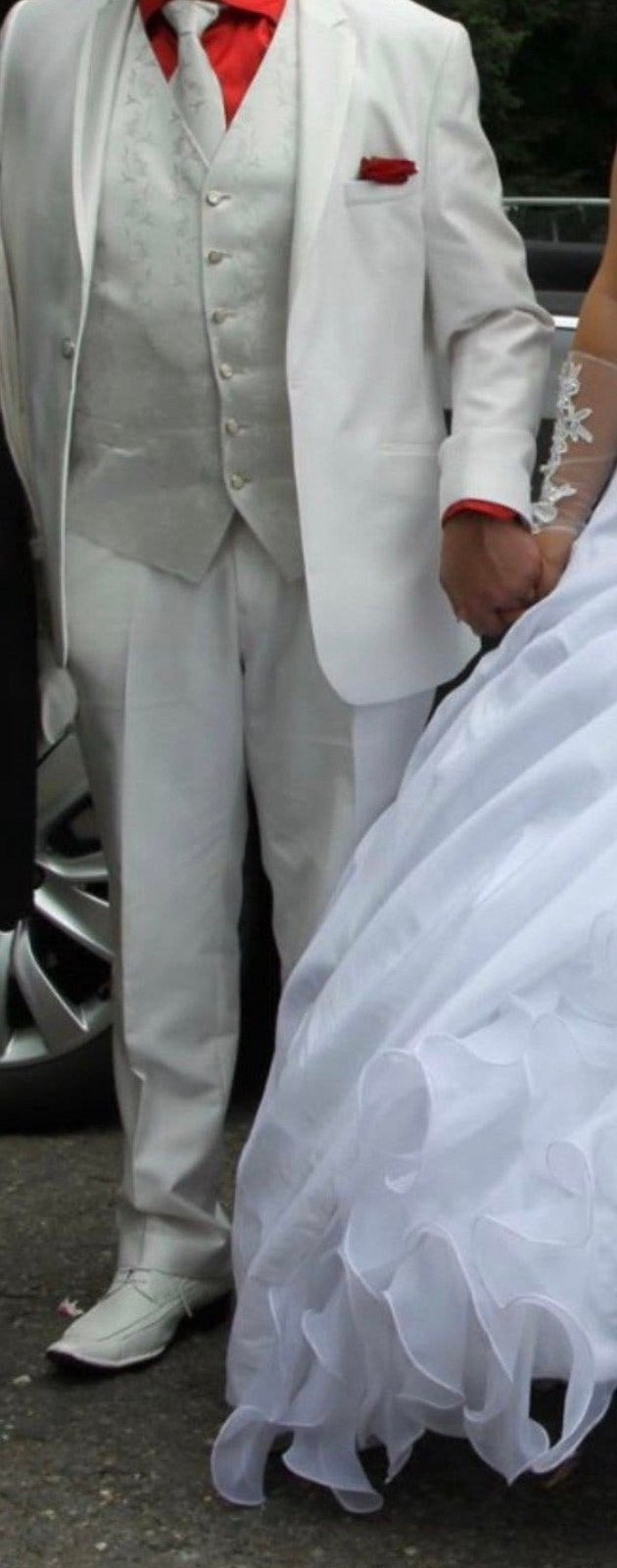 Vend custtume de mariage blanc servi une fois lolll 200€, Enlèvement, Comme neuf, Blanc