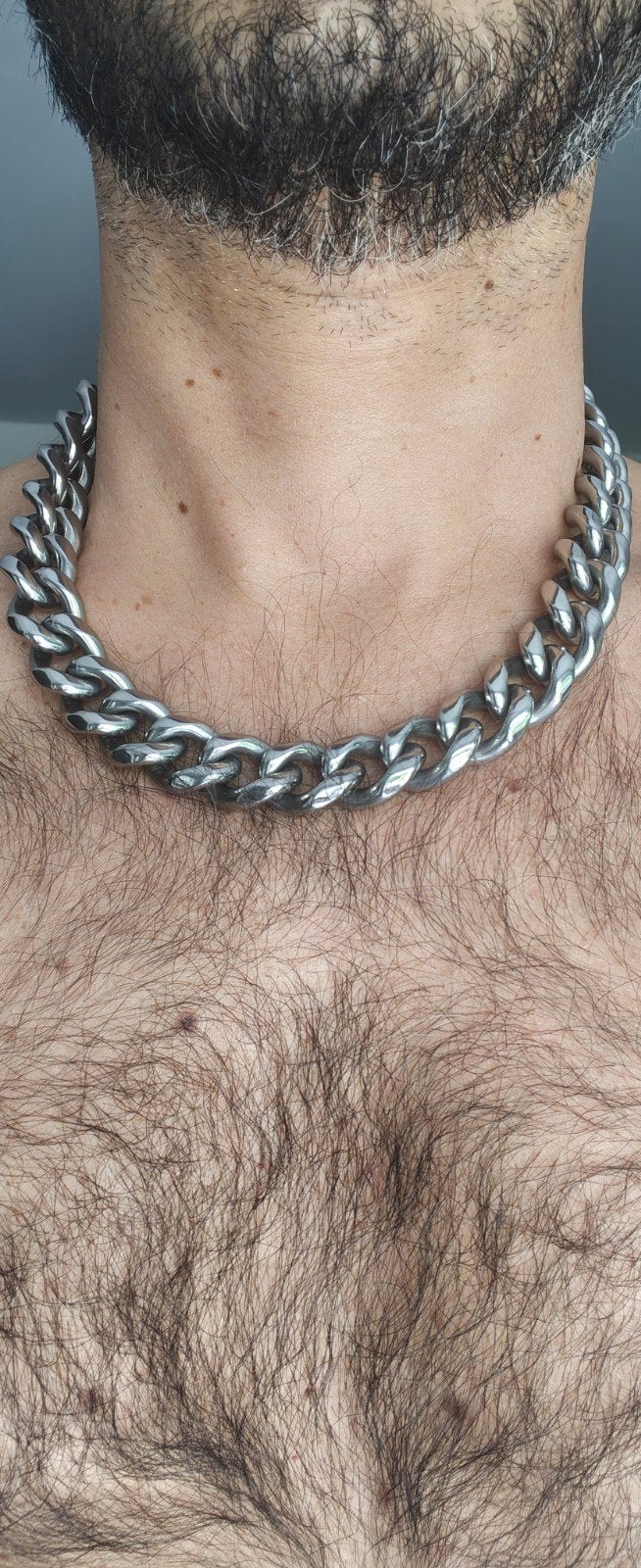collier chaîne en acier inoxydable 100% très lourde costaude, Enlèvement ou Envoi, Comme neuf, Autres matériaux