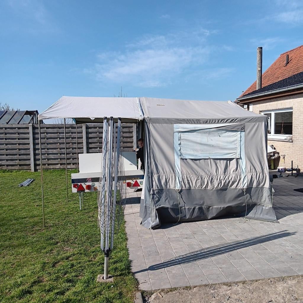 Vouwwagen, Caravans en Kamperen, Vouwwagens, Ophalen, Lichtgrijs, Tot en met 4, Aanwezig
