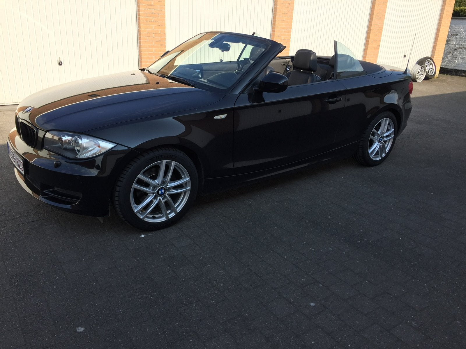 Bmw 1 cabrio, Auto's, Zwart, Cabriolet, Zwart, Leder