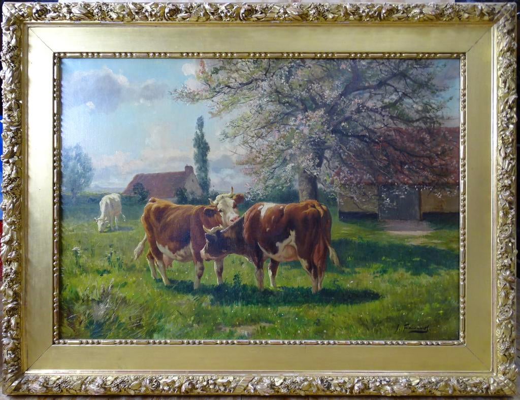 Olieverfschilderij met koeien, Antiek en Kunst, Ophalen