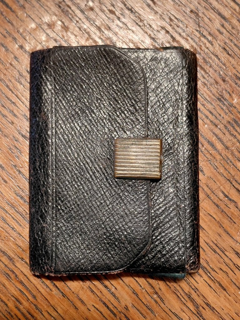 Ancien etui ou portefeuille de voyage en cuir, Enlèvement ou Envoi