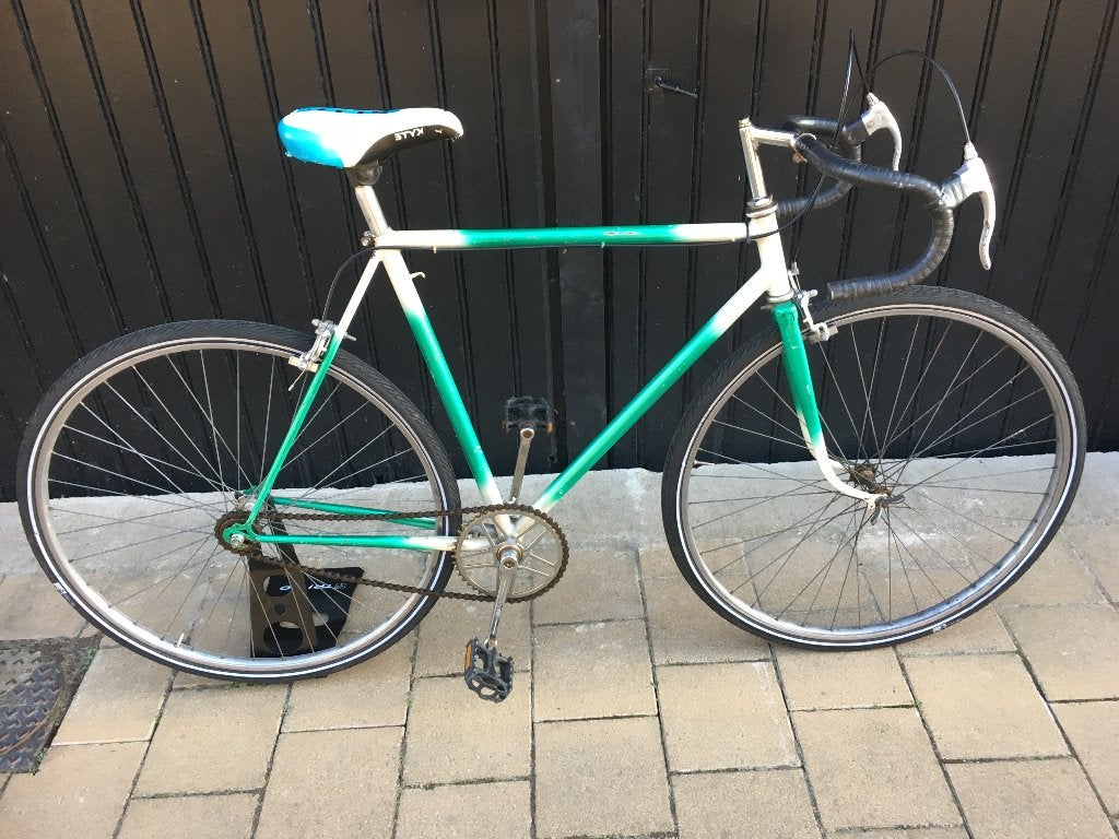 Retro koersfiets (55) Single Speed  "fixie", Gebruikt, Velgrem, 53 tot 57 cm, Ophalen