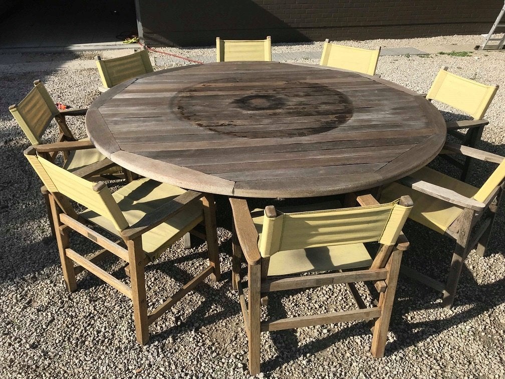 10 delige massieve Houten tuinset, Jardin & Terrasse, Ensembles de jardin, Enlèvement, Bois, Salons de jardin