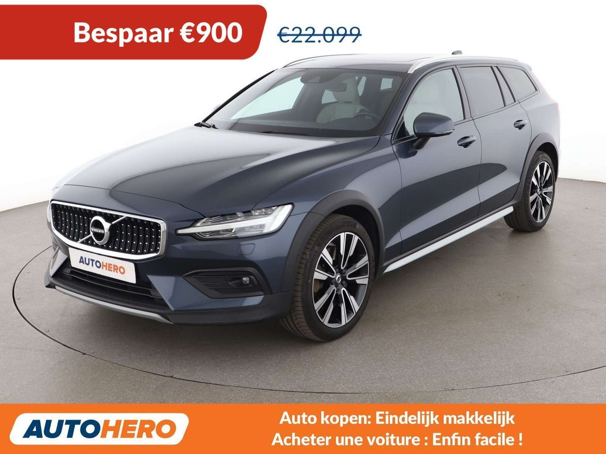 Volvo V60 Cross Country 2.0 D4 AWD (bj 2020, automaat), Auto's, Automaat, Gebruikt, Blauw, Adaptive Cruise Control