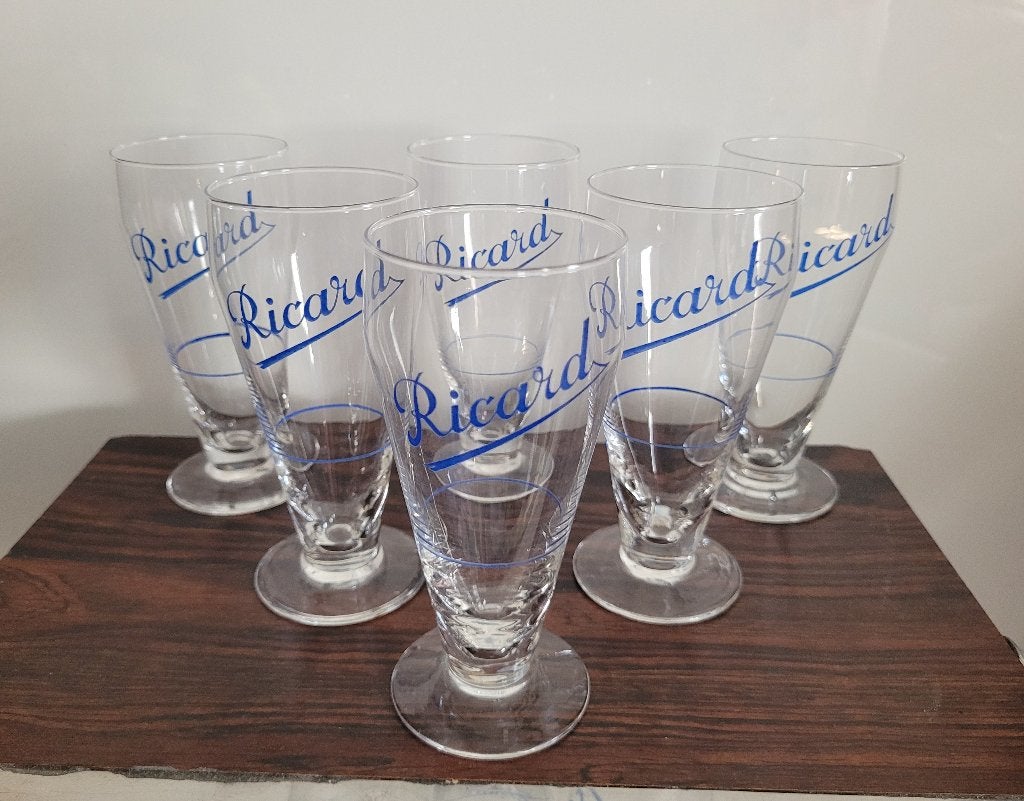 lot de 6 ancien verre Ricard 13 cm, Enlèvement ou Envoi, Comme neuf, Autres types