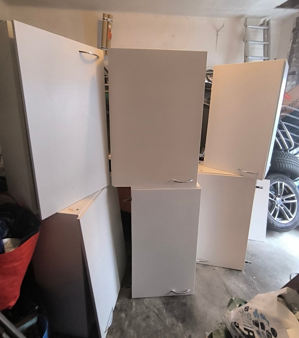 Lot de 6 placards muraux de cuisine blancs – Comme neufs, Enlèvement, Comme neuf