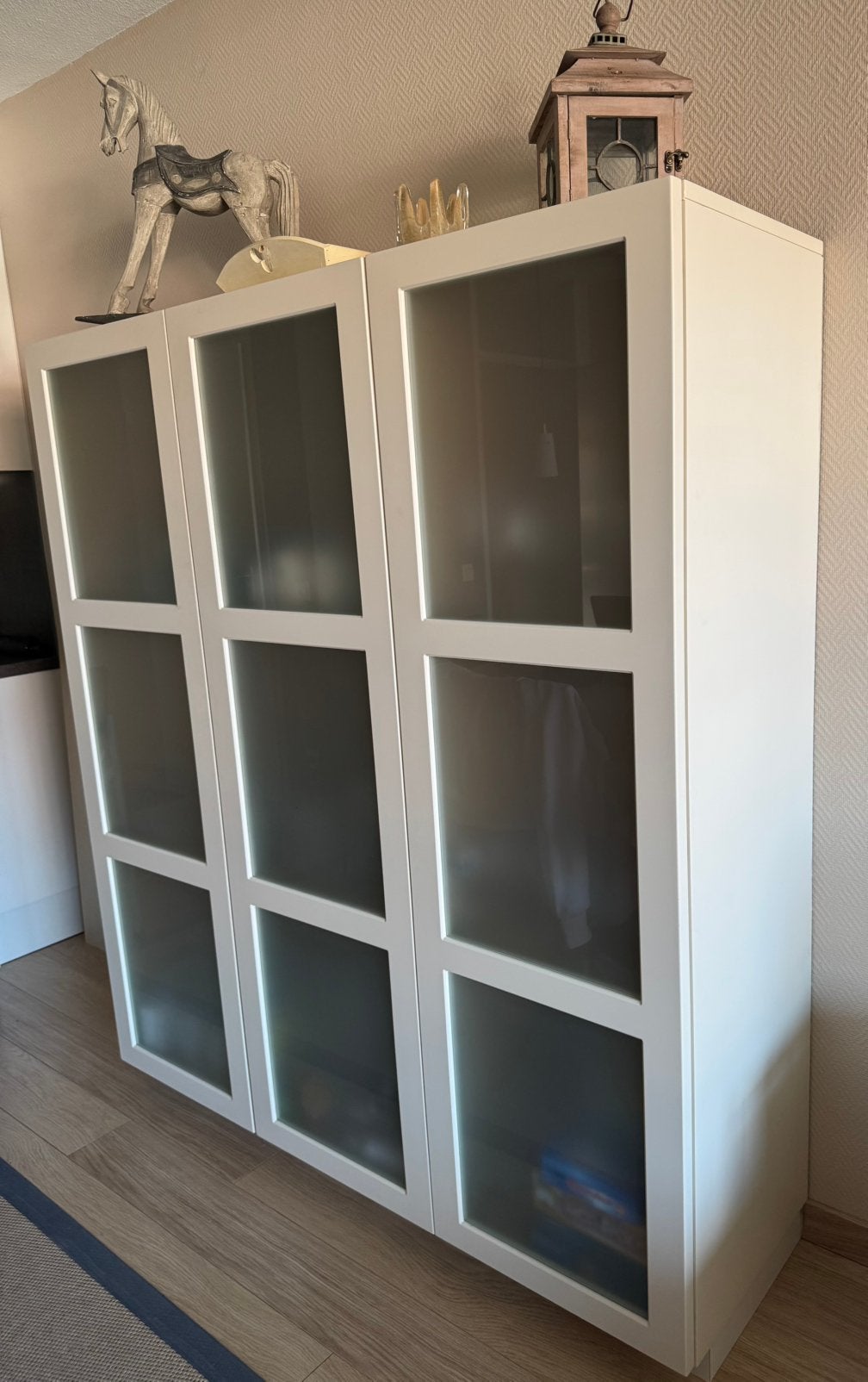 Kast met glazen deuren – ideaal als servieskast 150x170, Ophalen, Zo goed als nieuw
