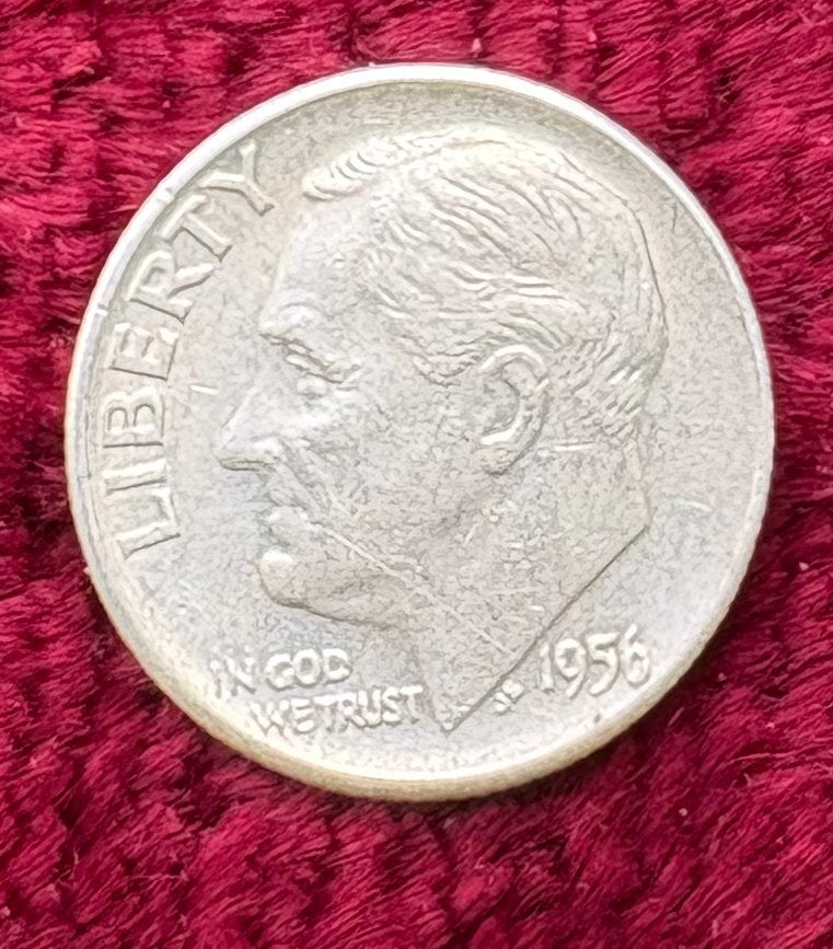 Dime américain en argent 1956 Roosevelt, Timbres & Monnaies, Monnaies | Amérique, Enlèvement ou Envoi, Amérique du Nord