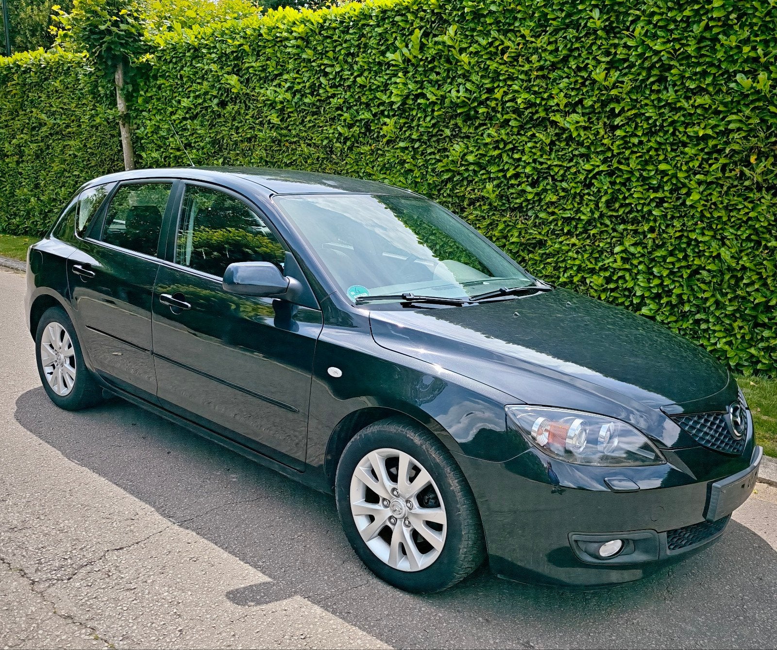 Mazda 3 1.6i MZR Automaat, Auto's, Zwart, 4 cilinders, 1290 kg, Zwart