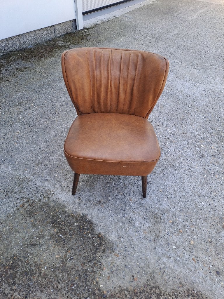 Vintage antiek leren stoel 1950 - 1960, Antiek en Kunst, Ophalen