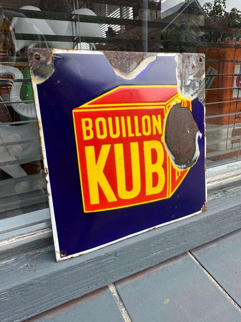 KUB emaille reclamebord, Ophalen of Verzenden, Gebruikt, Reclamebord