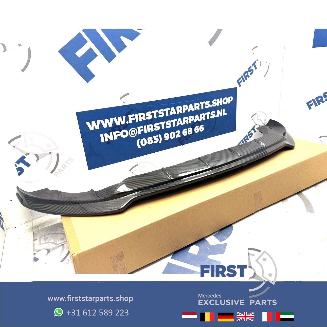 W167 GLE63 AMG CARBON FRONT BUMPER SPOILER GLE63 AMG V167 C1, Auto-onderdelen, Gebruikt, Voor, Ophalen of Verzenden, -