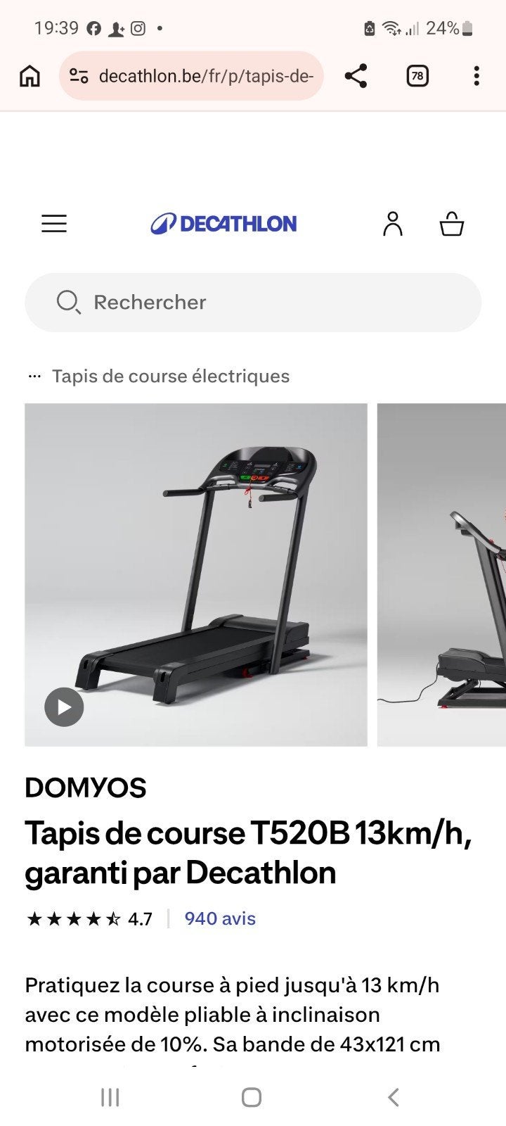 Loopband decathlon, Ophalen