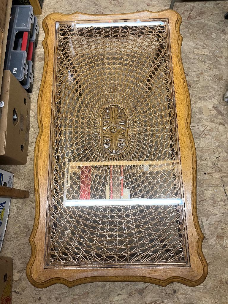 Salontafel koffietafel side-table met rotan, Ophalen