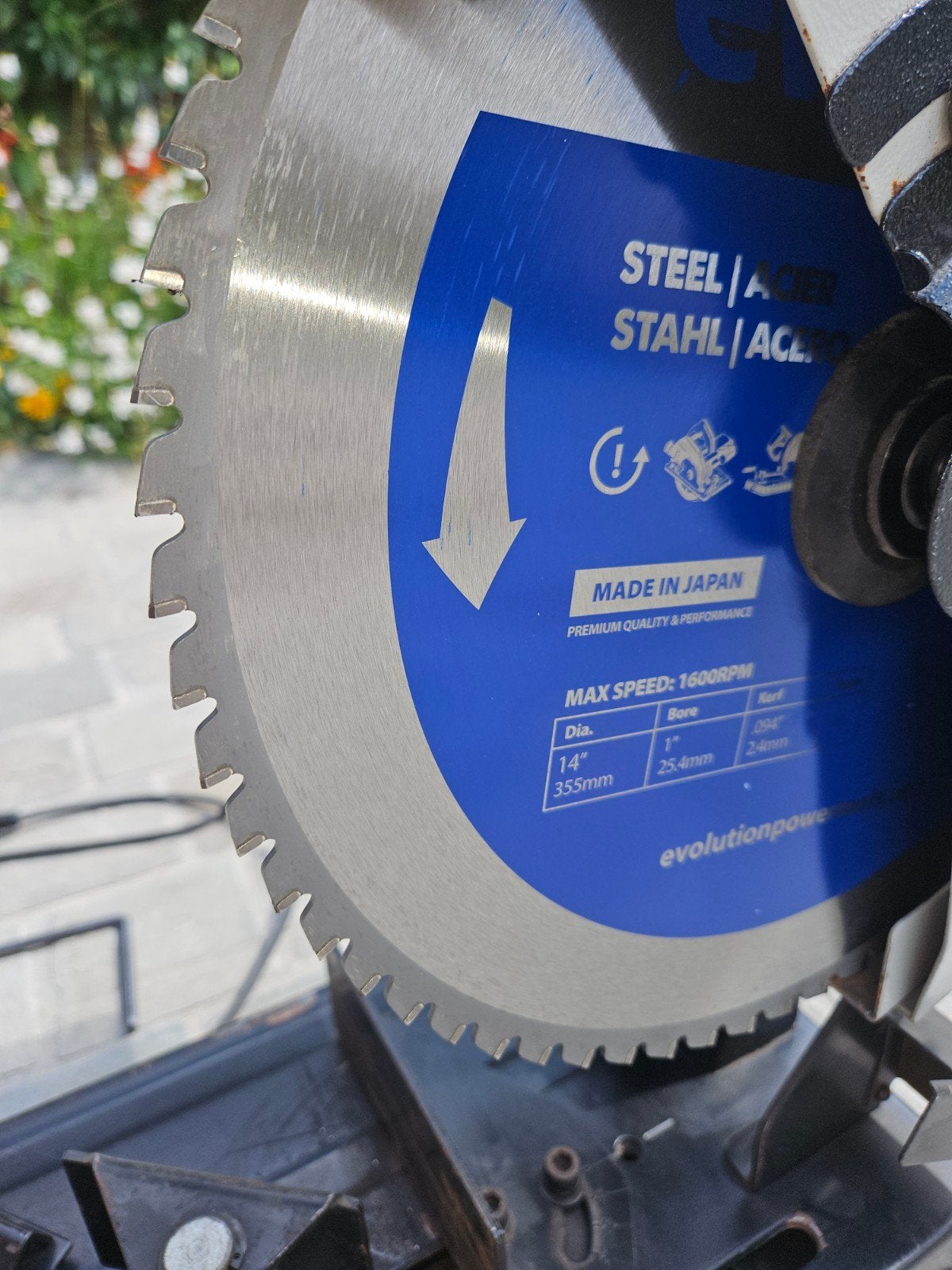 Evolution Rage 2 afkortzaag 355mm Dry Cutter voor staal, Doe-het-zelf en Bouw, Ophalen, Evolution, Gebruikt, 70 mm of meer