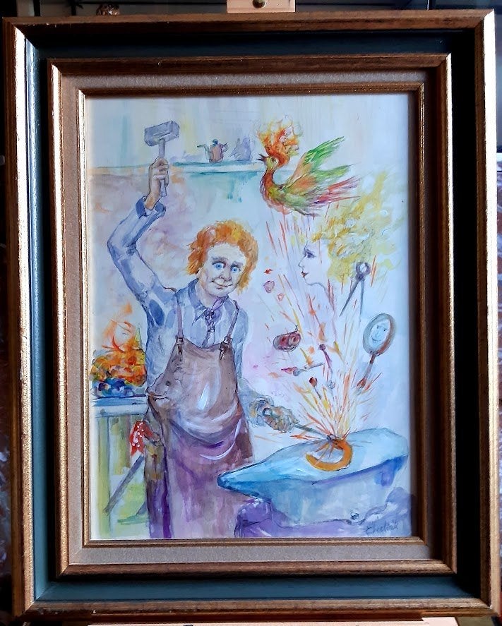Groot werk van  Kunstschilder Emiel VERLINDE . (1917 - 1992), Ophalen, Gesigneerd, Aquarel