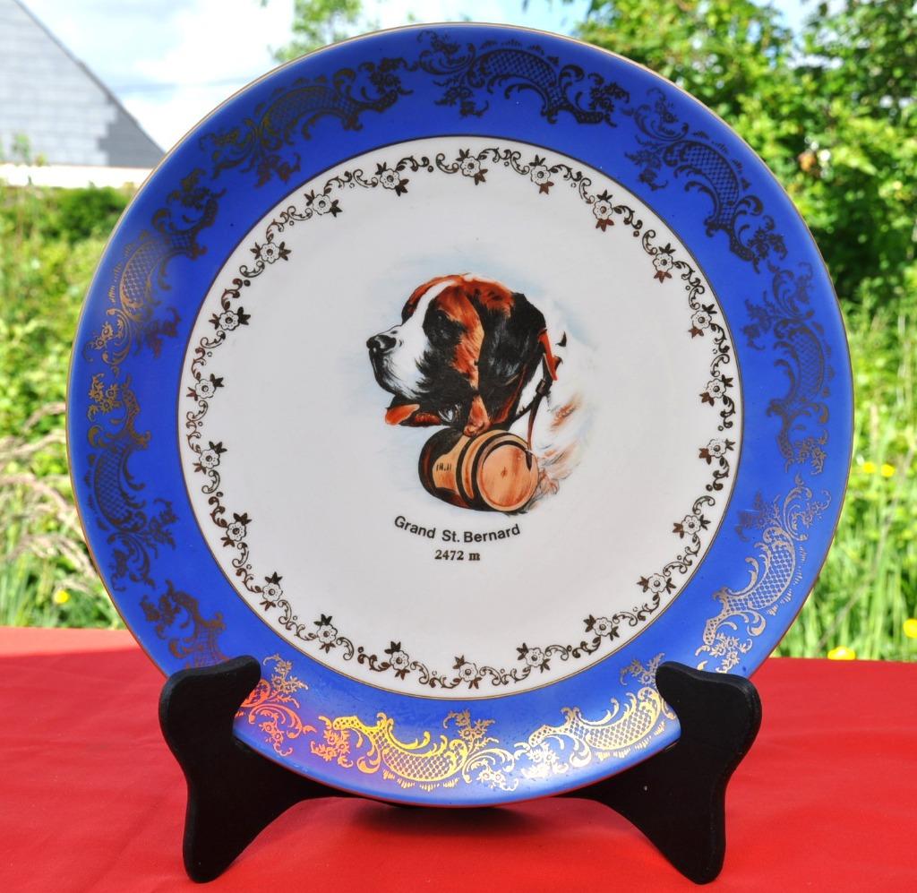 grand plat decoratif avec un saint bernard, Enlèvement ou Envoi