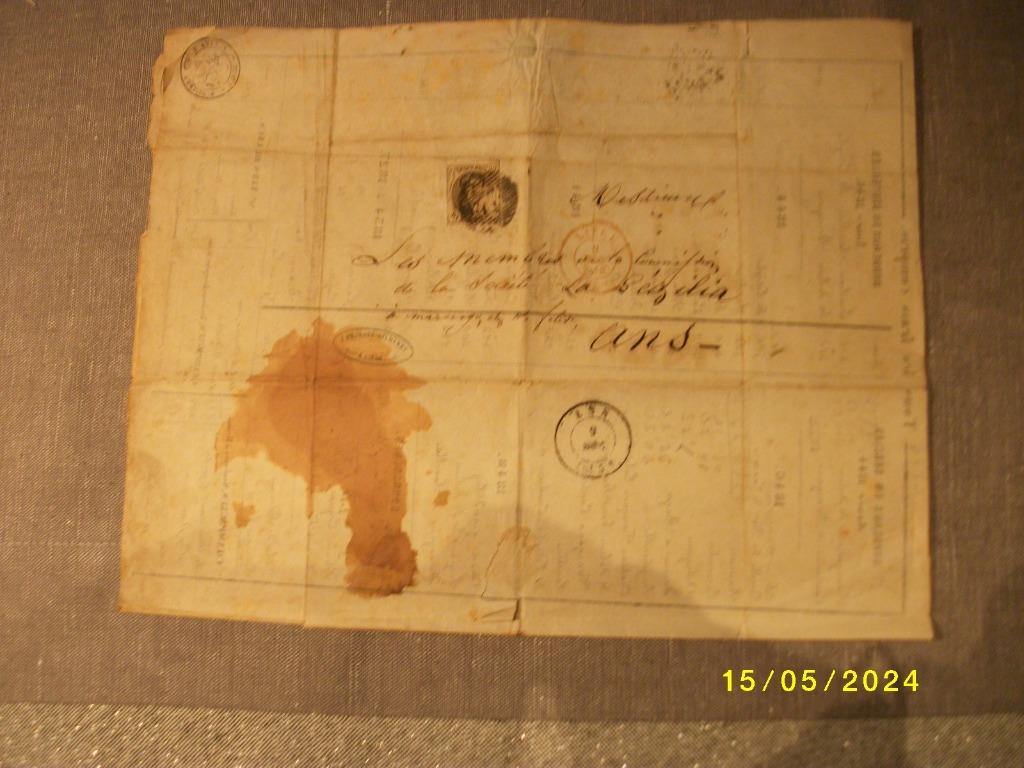 Oude brief met Leopold I nr.1 lijnstempel 73 Liège, Affranchi, Timbre-poste, Maison royale, Envoi