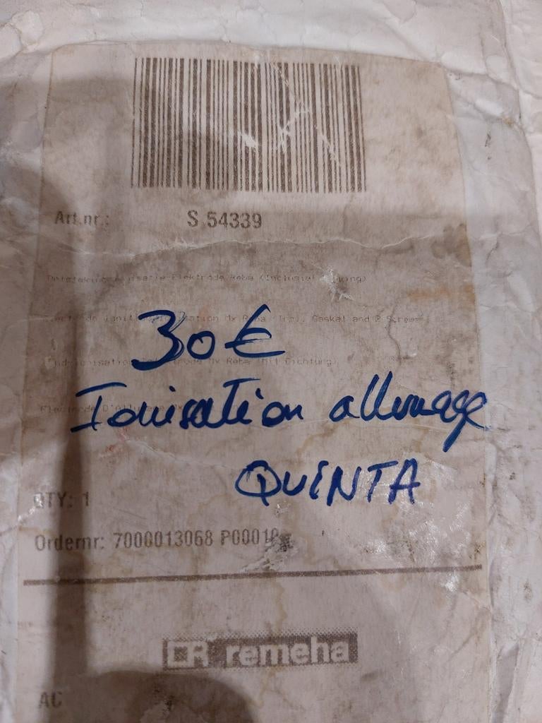Sonde ionisation et d'allumage pour chaudiere remeha, Enlèvement