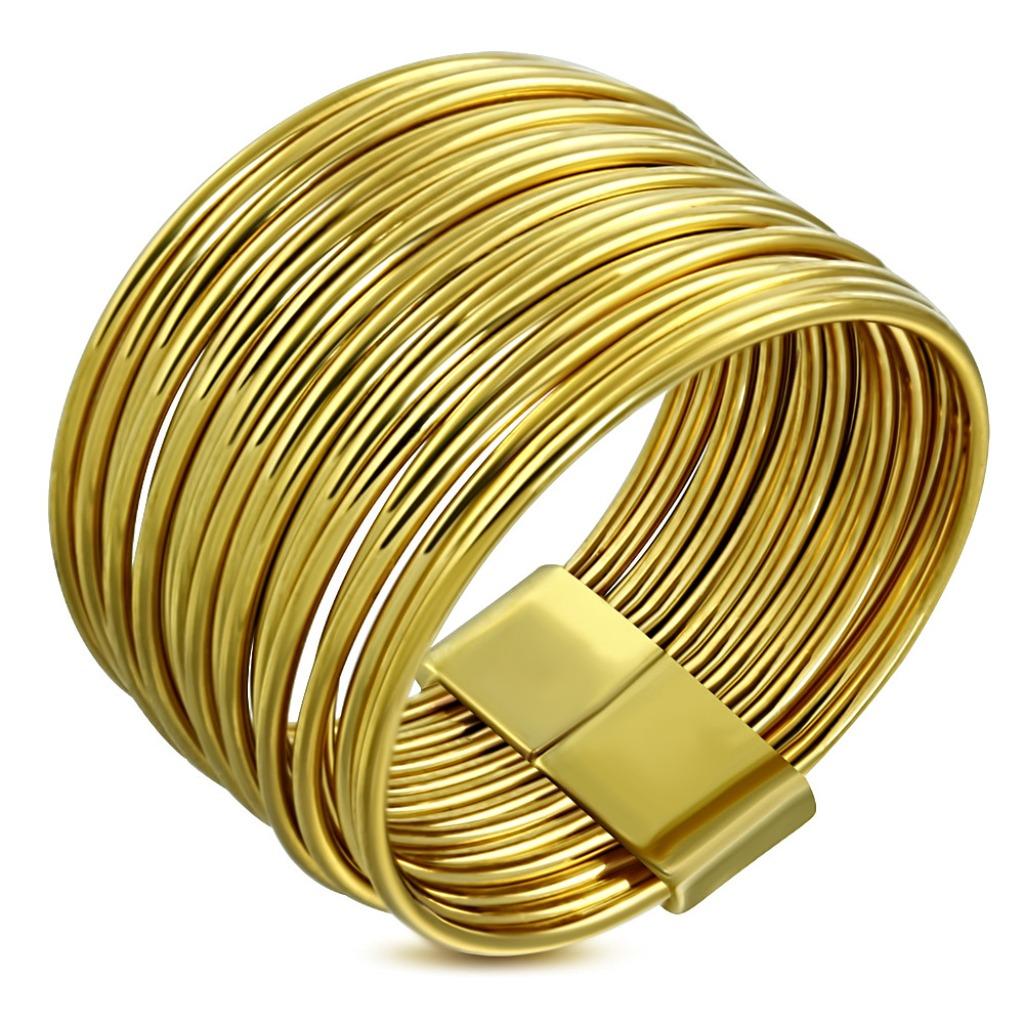 Bague femme spirale en acier doré, Bijoux, Sacs & Beauté, Bagues, Neuf, Enlèvement ou Envoi, Femme, Fer ou Acier