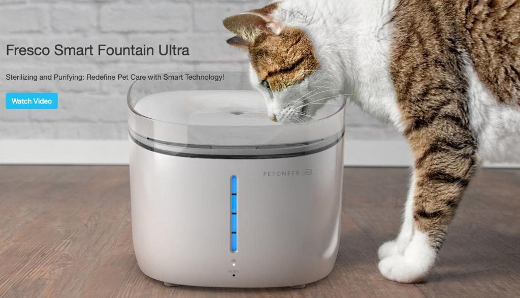 Katten drinkfontein met app Petoneer Fresco Ultra, Dieren en Toebehoren, Ophalen of Verzenden, Zo goed als nieuw