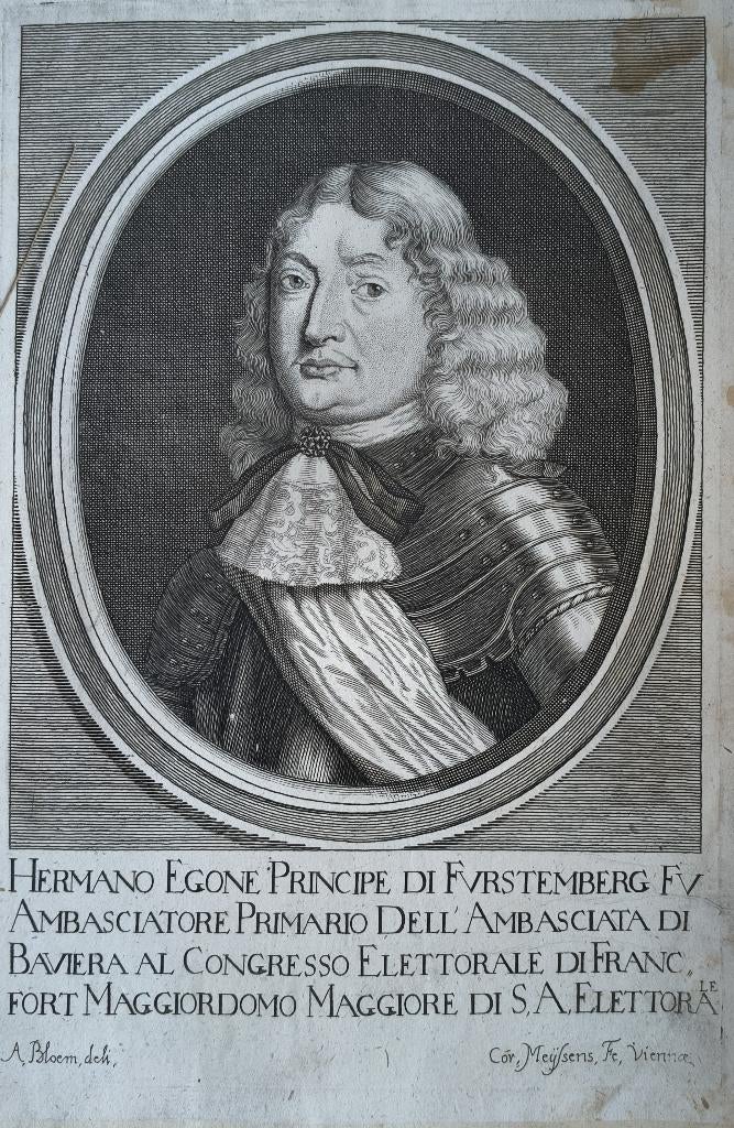 gravure - Herman Egon van Fürstenberg-Heiligenberg., Ophalen of Verzenden