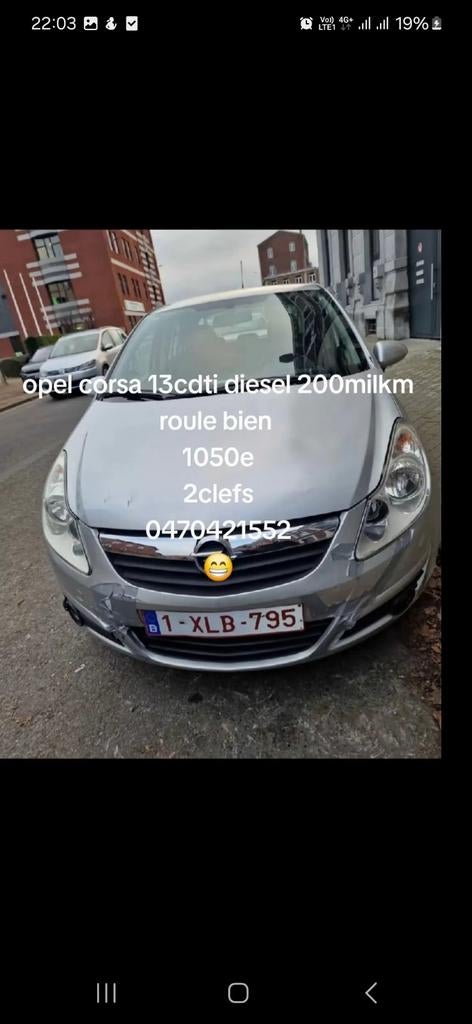 Opel corsa 13 dieselll 200milkm, Entreprise, Achat, Corsa, Cabriolet
